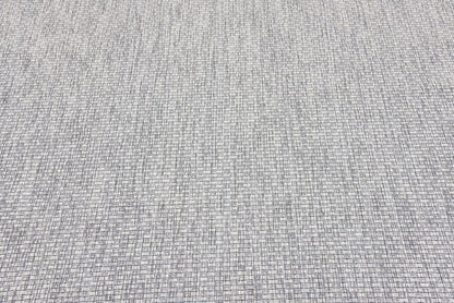 Unique Loom Collection Casual Transitional Solid Heathered Indoor/Outdoor Flatweave Area Rug (5' 3" x 8' Rectangle, Light Gray/Ivory)