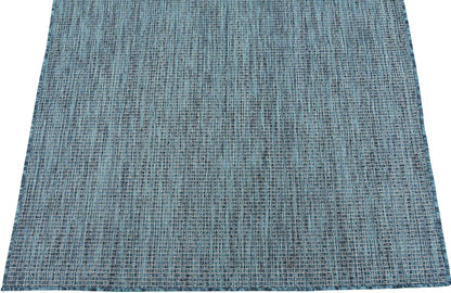 Unique Loom Collection Casual Transitional Solid Heathered Indoor/Outdoor Flatweave Area Rug (4' 1" x 6' 1" Rectangle, Teal/Navy Blue)