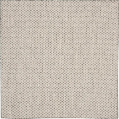 Nourison Home Courtyard 4' x Square Ivory Silver Fabric Modern Area Rug (4' Square)