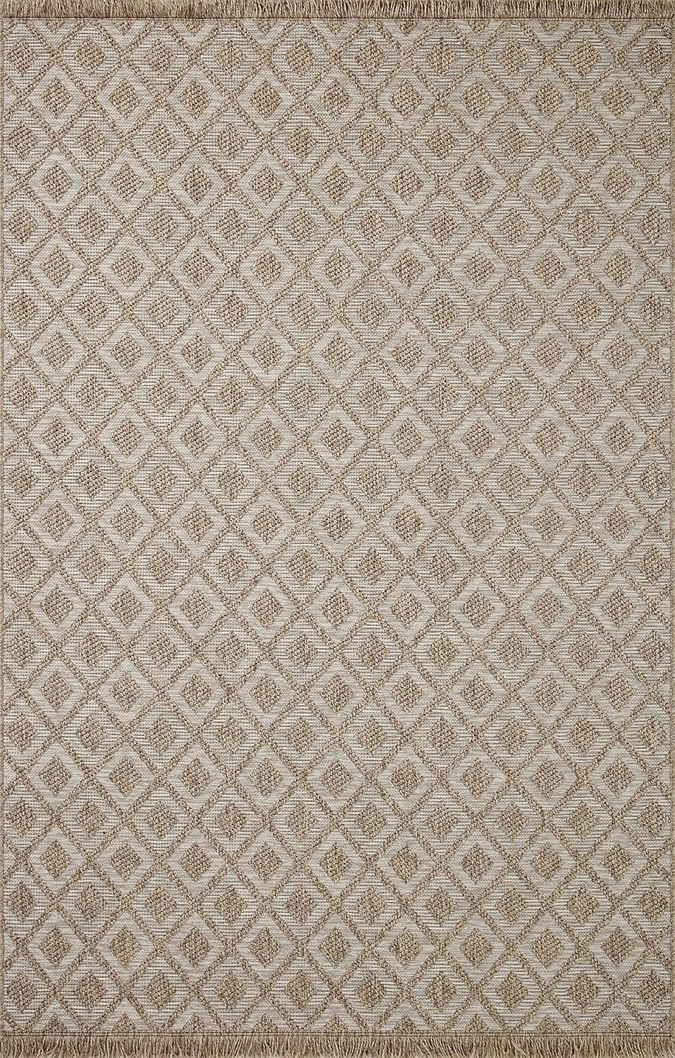 Loloi Dawn Collection Indoor/Outdoor DAW-07 Light Brown 7'-8" x 7'-8" Round Area Rug