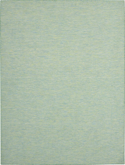 Nourison Positano Indoor/Outdoor Blue/Green 7' x 10' Area Rug, Easy Cleaning, Non Shedding, Bed Room, Living Room, Dining Room, Backyard, Deck, Patio (7x10)