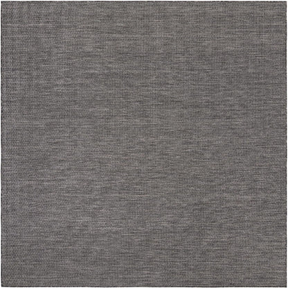 Unique Loom Outdoor Solid Collection Area Rug (7' 10" Square Black/Ivory)