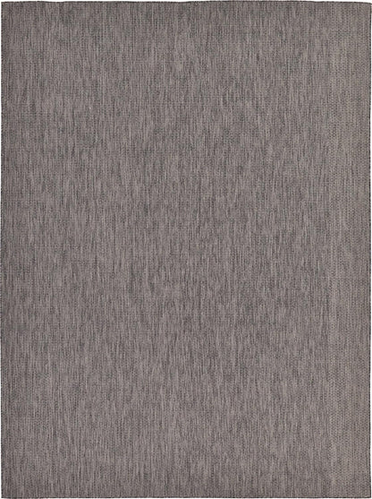 Unique Loom Collection Casual Transitional Solid Heathered Indoor/Outdoor Flatweave Area Rug (9' x 12' Rectangle, Black/Ivory)