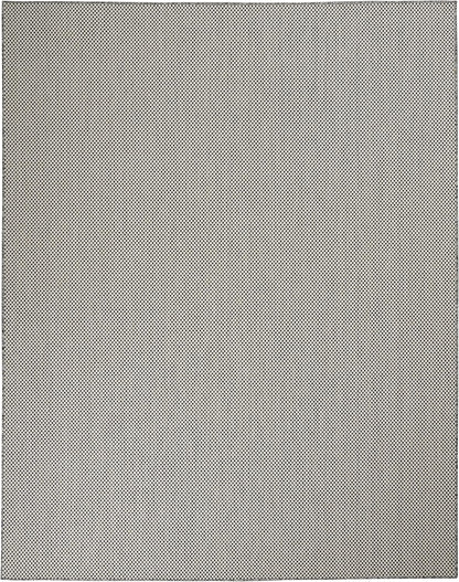 Nourison Home Courtyard 10' x 14' Ivory Charcoal Fabric Modern Area Rug (10' x 14')
