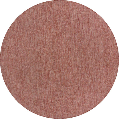 Unique Loom Collection Casual Transitional Solid Heathered Indoor/Outdoor Flatweave Area Rug (10' 8" Round, Rust Red/Beige)