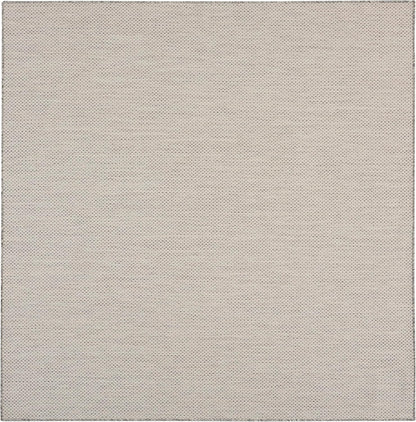 Nourison Home Courtyard 8' x Square Ivory Silver Fabric Modern Area Rug (8' Square)