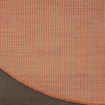Nourison Positano Indoor/Outdoor Terracotta 6' x Round Area Rug, Easy Cleaning, Non Shedding, Bed Room, Living Room, Dining Room, Backyard, Deck, Patio (6 Round)