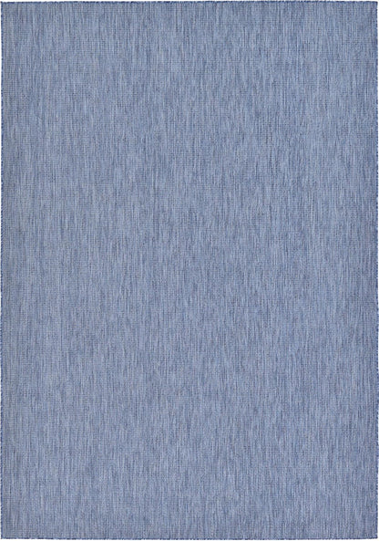 Unique Loom Collection Casual Transitional Solid Heathered Indoor/Outdoor Flatweave Area Rug (8' x 11' 4" Rectangle, Blue/Navy Blue)
