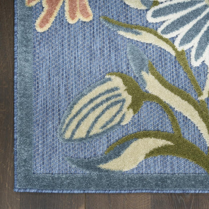 Nourison Aloha Blue Sage 9' x 12' Area Rug - Easy Clean, Non Shedding, Bed Room, Living Room, Dining Room, Kitchen (9' x 12')
