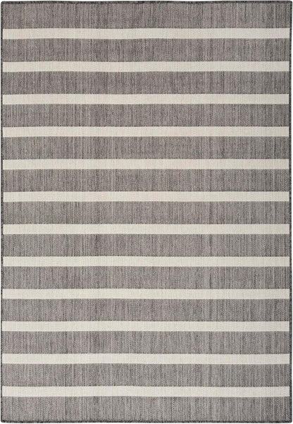 Nourison Home Positano 6' x 9' Fabric Charcoal Ivory Area Rug
