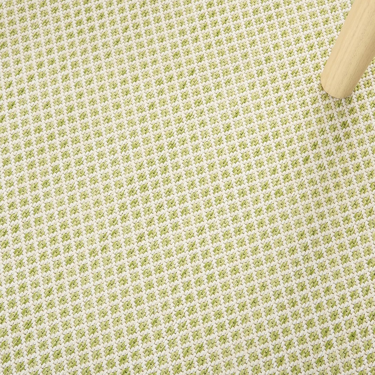 Nourison Courtyard Indoor/Outdoor Ivory Green 9' x 12' Area Rug, Geometric, Easy Cleaning, Non Shedding, Bed Room, Living Room, Dining Room, Deck, Patio, Backyard (9x12)