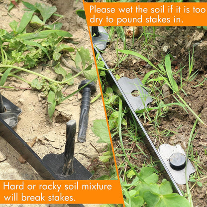 Gardzen 1.5" x 33' Landscape Edging Kit, Garden Edging Coil Comes with 40 Pcs Spikes, No Dig Lawn Border Design