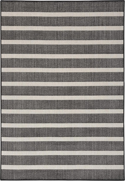 Nourison Home Positano 7' x 10' Fabric Black Ivory Area Rug
