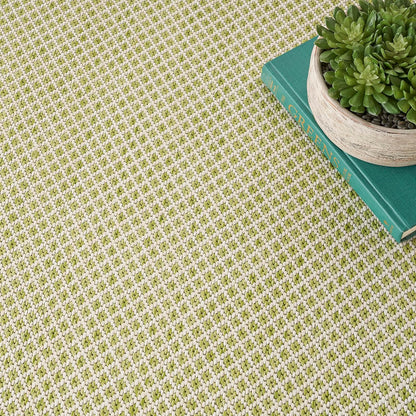Nourison Home Courtyard Indoor/Outdoor Ivory Green 4' x Round Area Rug, Easy Cleaning, Non Shedding, Bed Room, Living Room, Dining Room, Backyard, Deck, Patio (4 Round)