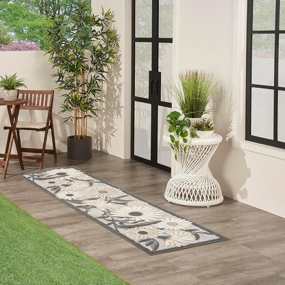 Nourison Home Aloha Beige 2' x 6' Area Rug Easy Clean, Non Shedding, Bed Room, Living Room, Dining Room, Kitchen (6' Runner)