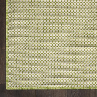 Nourison Home Courtyard Indoor/Outdoor Ivory Green 2'2" x 8' Area Rug, Easy Clean, Non Shedding, Bed Room, Living Room, Dining Room, Backyard, Deck, Patio (2x8)