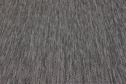 Unique Loom Collection Casual Transitional Solid Heathered Indoor/Outdoor Flatweave Area Rug (6' 1" x 9' Rectangle, Black/Ivory)