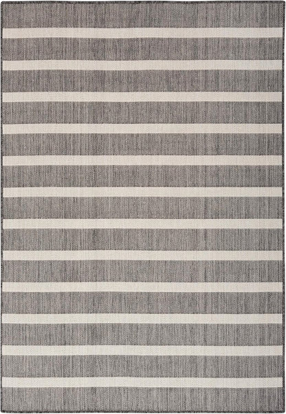 Nourison Home Positano 4' x 6' Fabric Charcoal Ivory Area Rug