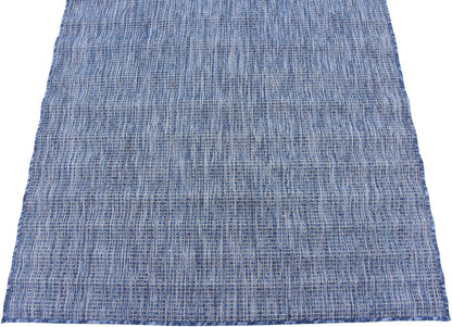 Unique Loom Collection Casual Transitional Solid Heathered Indoor/Outdoor Flatweave Area Rug (4' 1" x 6' 1" Rectangle, Blue/Navy Blue)