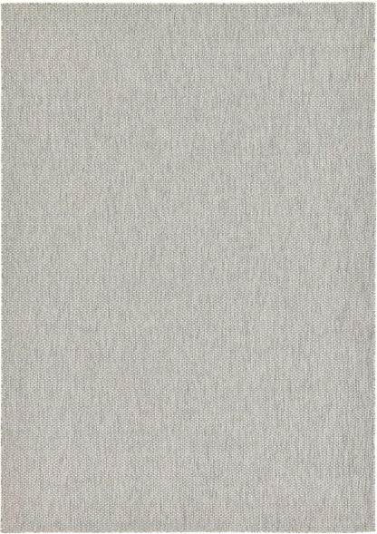 Unique Loom Outdoor Solid Collection Area Rug (8' x 11' 4" Rectangle Light Gray/Ivory)