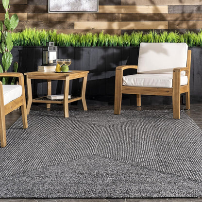 nuLOOM 2' x 8' Solid Hand Braided Indoor/Outdoor Area Rug, Pet-Friendly, High Traffic, Weather Resistant, for Patio, Balcony, Bedroom, Living, Dining Room, Wynn Charcoal