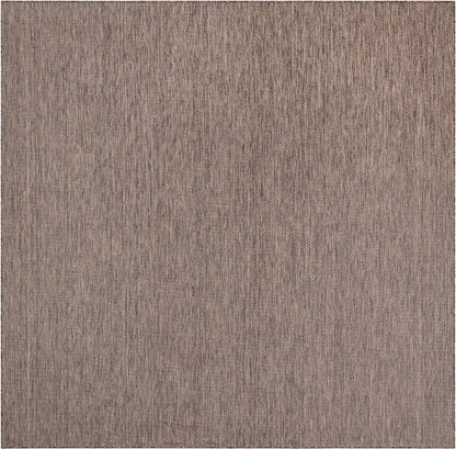 Unique Loom Outdoor Solid Collection Area Rug (10' Square Light Brown/Ivory)