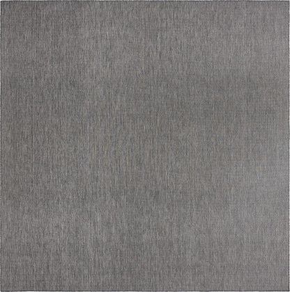 Unique Loom Collection Casual Transitional Solid Heathered Indoor/Outdoor Flatweave Area Rug (13' Square, Black/Ivory)
