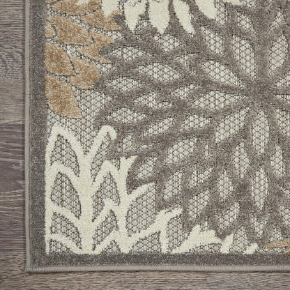 Nourison Aloha Indoor/Outdoor Area Rug 2'3" x 8', Natural, Runner Tropical Botanical Easy-Cleaning Non Shedding Bed Room Living Room Dining Room Deck Backyard Patio