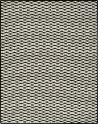 Nourison Home Courtyard Black White 8' x 10' Area Rug - Easy Clean, Non Shedding, Bed Room, Living Room, Dining Room, Kitchen (8' x 10')