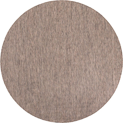 Unique Loom Outdoor Solid Collection Area Rug (7' 10" Round Light Brown/Ivory)
