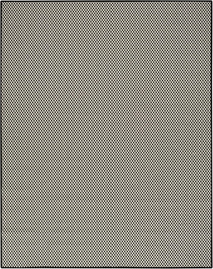 Nourison Home Courtyard Black White 10' x 14' Area Rug - Easy Clean, Non Shedding, Bed Room, Living Room, Dining Room, Kitchen (10' x 14')