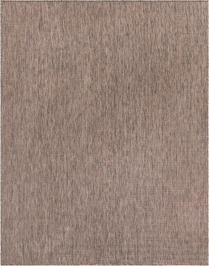 Unique Loom Outdoor Solid Collection Area Rug (7' 10" x 10' Rectangle Light Brown/Ivory)