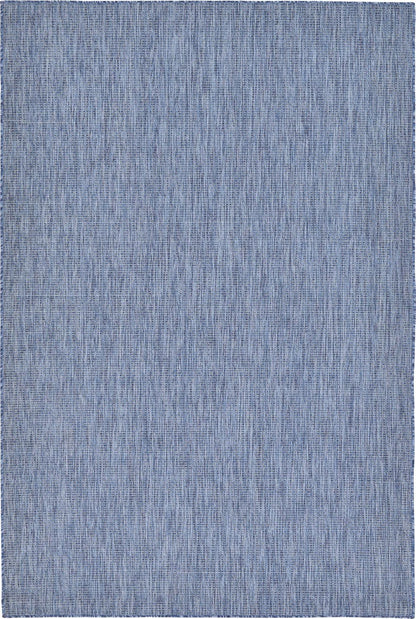 Unique Loom Collection Casual Transitional Solid Heathered Indoor/Outdoor Flatweave Area Rug (6' 1" x 9' Rectangle, Blue/Navy Blue)