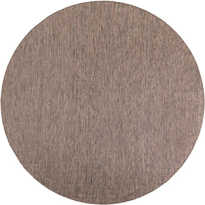 Unique Loom Outdoor Solid Collection Area Rug (10' Round Light Brown/Ivory)