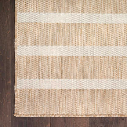 Nourison Home Positano Indoor/Outdoor Beige Ivory 4' x 6' Area Rug, Easy Clean, Non Shedding, Bed Room, Living Room, Dining Room, Deck, Backyard, Patio (4x6)