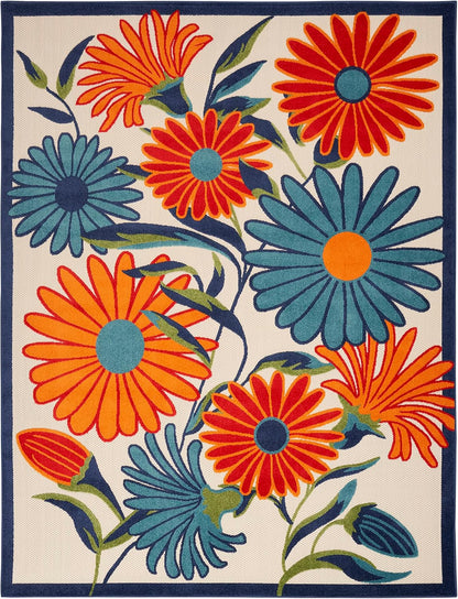 Nourison Home Aloha 63x89 Contemporary Fabric Rug in Multi-Color