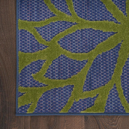 Nourison Home Aloha Indoor/Outdoor Modern Navy Multicolor 7'10" x 10'6" Area Rug, Easy Cleaning, Non Shedding, Bed Room, Living Room, Dining Room, Backyard, Deck, Patio (8x11)