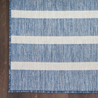 Nourison Home Positano Indoor/Outdoor Navy Ivory 4' x 6' Area -Rug, Easy -Cleaning, Non Shedding, Bed Room, Living Room, Dining Room, Deck, Backyard, Patio (4x6)