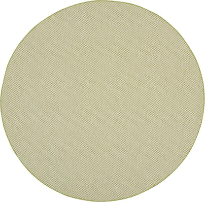 Nourison Home Courtyard Indoor/Outdoor Ivory Green 6' x Round Area Rug, Easy Cleaning, Non Shedding, Bed Room, Living Room, Dining Room, Backyard, Deck, Patio (6 Round)
