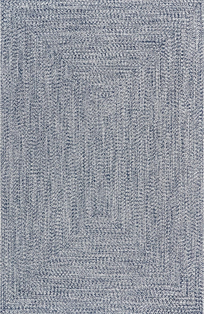 nuLOOM 6' x 9' Solid Hand Braided Indoor/Outdoor Area Rug, Pet-Friendly, High Traffic, Weather Resistant, for Patio, Balcony, Bedroom, Living, Dining Room, Wynn Navy