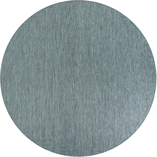 Unique Loom Outdoor Solid Collection Area Rug (10' Round Teal/Navy Blue)