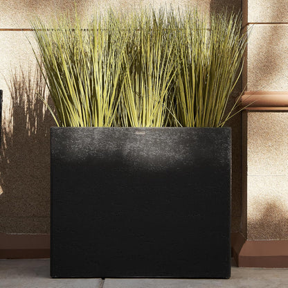 Tall Rectangular Composite ConcretePlanter（30Lx12Wx25H，66 Pounds）,Durable All-Weather Use with Drainage Holes,Large Rectangular Planter for Outdoor Indoor Plants
