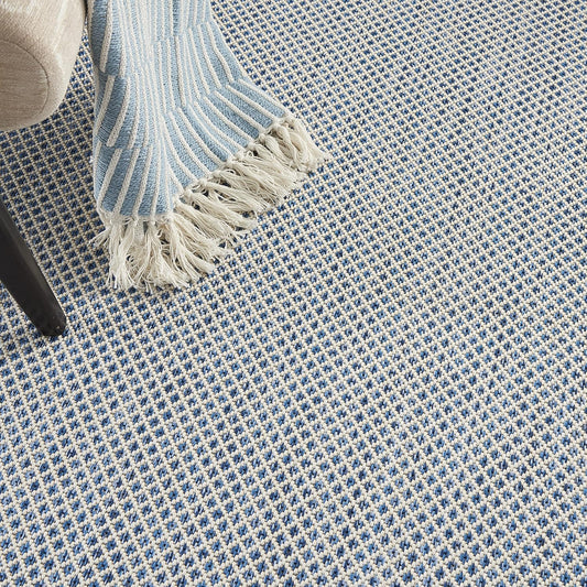 Nourison Home Courtyard 60" x 84" Fabric Indoor/Outdoor Rug in Ivory Blue