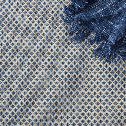 Nourison Home Courtyard 108" x 144" Fabric Indoor/Outdoor Rug in Ivory Blue