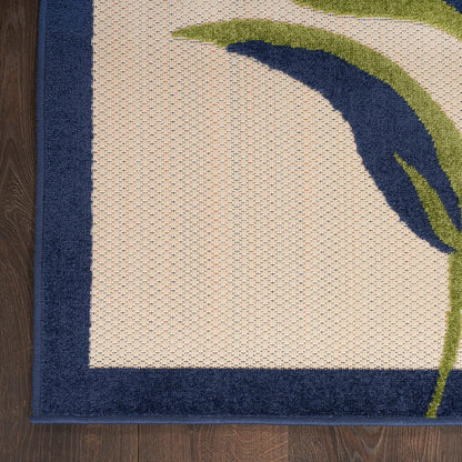 Nourison Home Aloha Indoor-Outdoor Modern Multicolor 2'8" x 4' Area Rug, Easy Cleaning, Non Shedding, Bed Room, Living Room, Dining Room, Backyard, Deck, Patio (3x4)