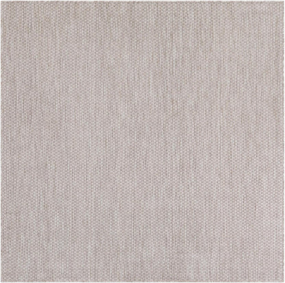 Unique Loom Outdoor Solid Collection Area Rug (6' 1" Square Beige/Ivory)