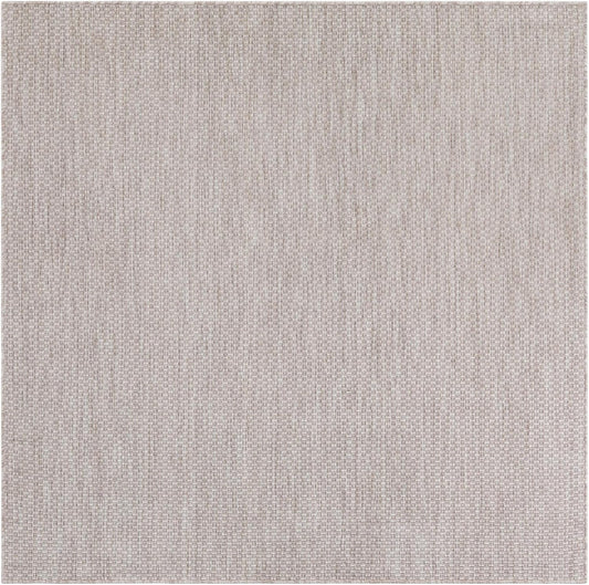 Unique Loom Outdoor Solid Collection Area Rug (6' 1" Square Beige/Ivory)