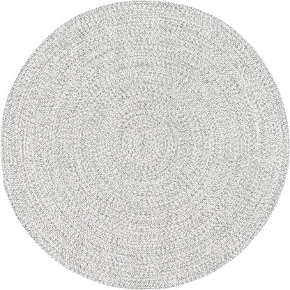 nuLOOM Oval 10' x 13' Solid Hand Braided Indoor/Outdoor Area Rug, Pet-Friendly, High Traffic, Weather Resistant, for Patio, Balcony, Bedroom, Living, Dining Room, Wynn Ivory
