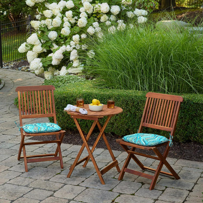 Arden Indoor/Outdoor Foam Seat Pad, 2 Pack, 17 x 16, Patio Cushion, Water Repellent, Fade Resistant, Foam Cushion Teal Ariel