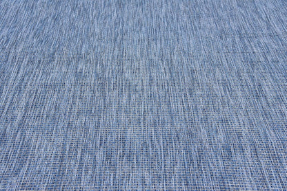 Unique Loom Collection Casual Transitional Solid Heathered Indoor/Outdoor Flatweave Area Rug (9' x 12' Rectangle, Blue/Navy Blue)